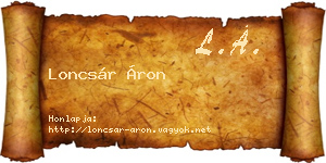 Loncsár Áron névjegykártya
