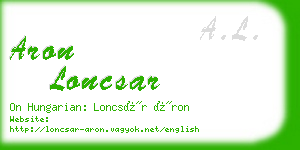 aron loncsar business card